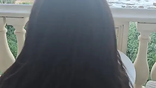 Real milf fucked on hotel balcony for all to see