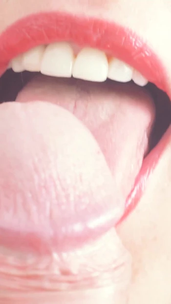 Iconic moment from "20 minutes of hottest cock sucking, tongue edging, cock teasing, hottest blowjob"