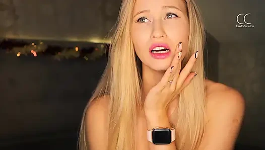 Romantik bir ortam ve bir sarışın bacaklarını açıyor