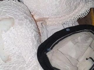 Bra,panties and stocking cum