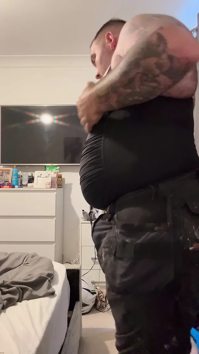Cock bondage under clothes public part 1