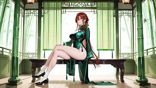 Cewek rambut merah & zamrud qipao! Rayuan malas di Halaman Timur.