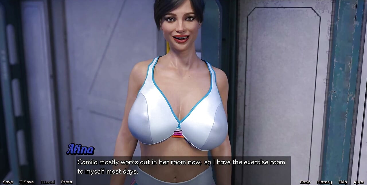 Stranded in Space - Planning Yoga Date with Brunette Milk with Huge Tits