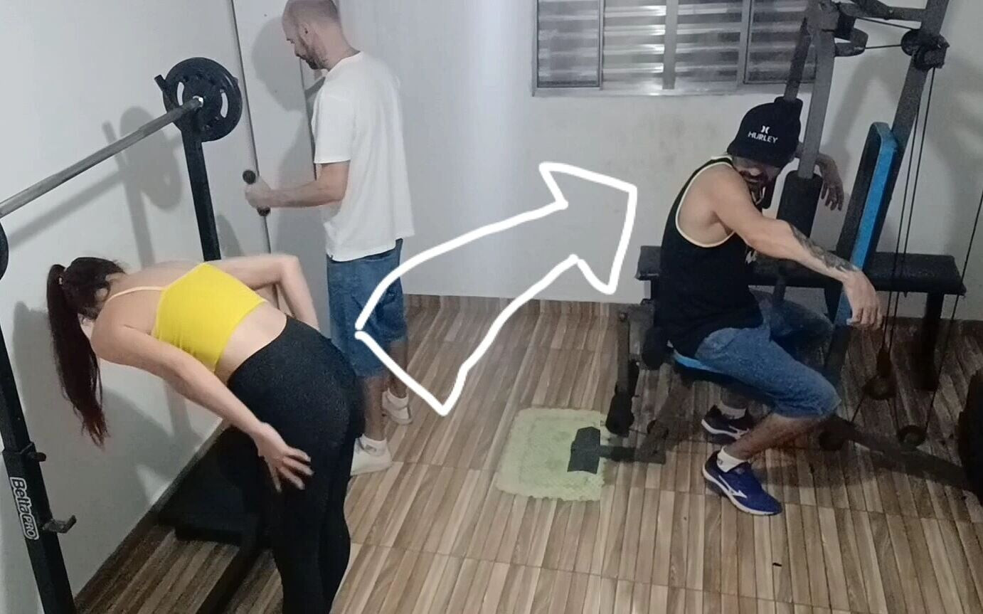 زن به شوهرش تو باشگاه درست کنار در بدون اینکه متوجه بشه خیانت کرد