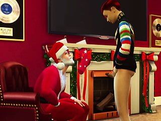 Bad Santa in town - xmas sims4 gay cartoon