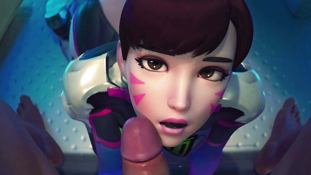 D.va sex anal dimineața pe plajă și noaptea cu muie neglijentă pe față - animație 3D Overwatch