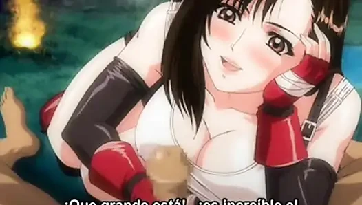 Sarcasticshovel392 presents: Final Fantasy VII's Tifa Lockhart succumbs in an intense anime-style oral sex session with English subtitles