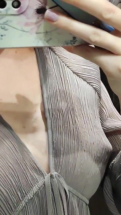 Stunning moment from "Try On Haul Transparent Clothes, Completely See-Through. At The Mall. See on me in the fitting room -"
