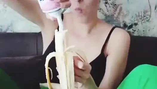 Do a on a banana, very sensual