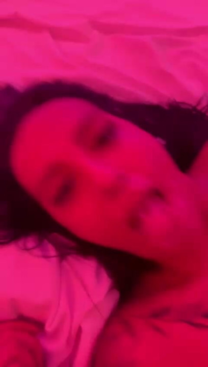 Milk on her face and getting fucked by 2