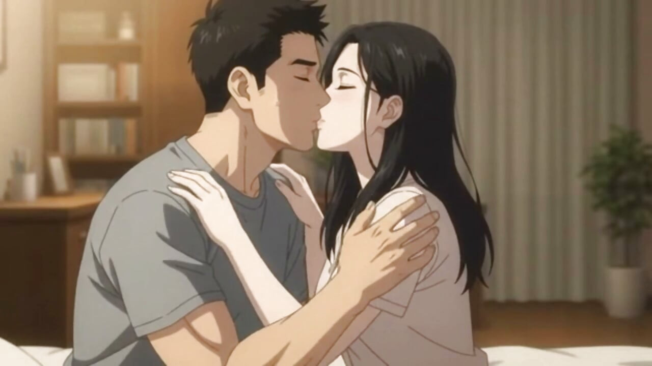 Stepsister Kissing practice with her stepbrother before his date with boyfriend