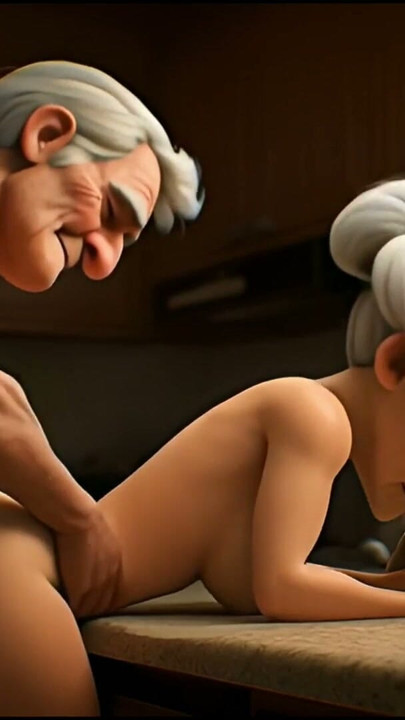 Granny and old man in the kitchen Compilation 3d Animation Cartoon Hentai | Clip 1