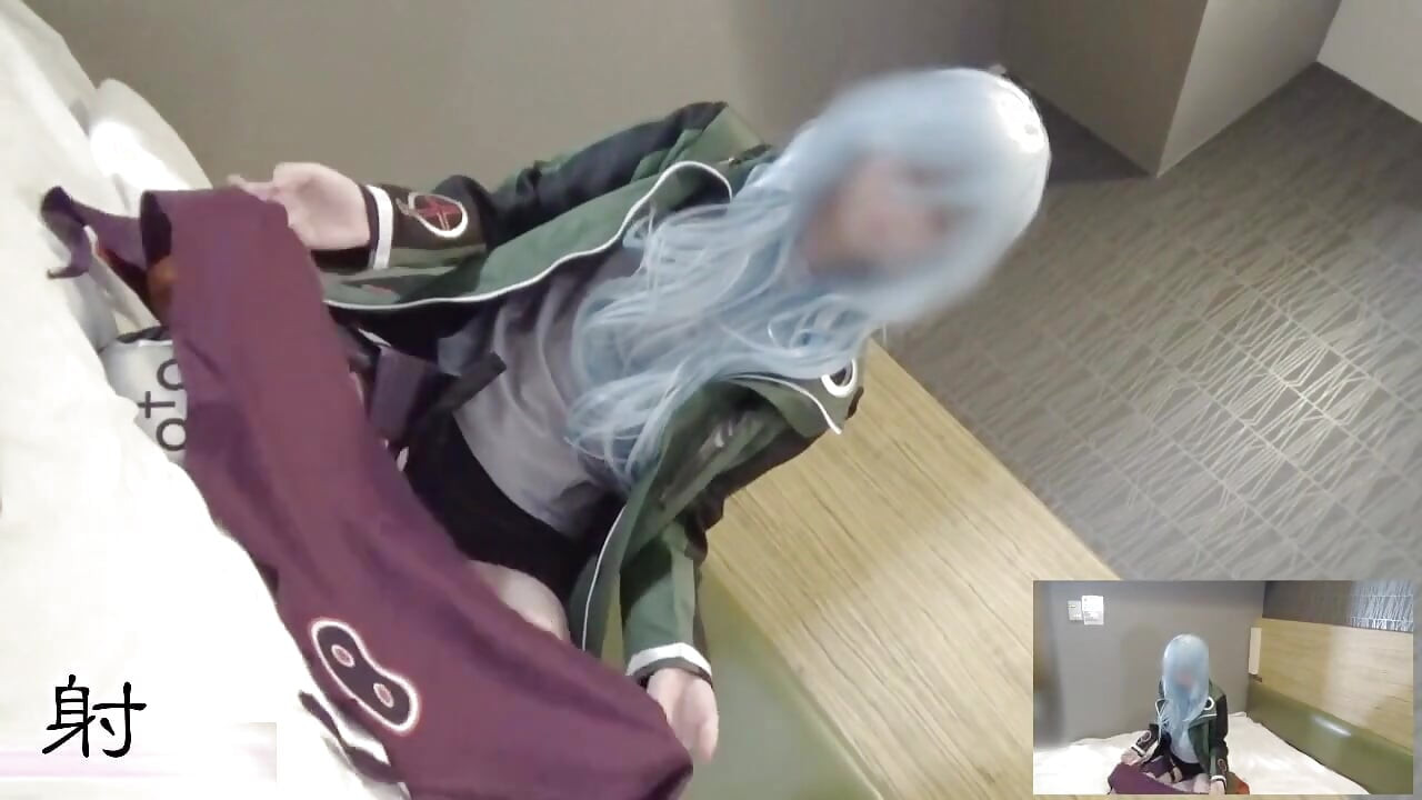 Slutty Asians. Girl with colored hair having fun