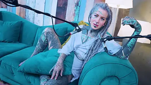 I talk about H - Happiness - ASMR podcast SFW talking goth skinny girl dreadlocks tattoo model inked girl