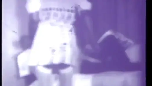 Vintage 3some with horny black & white milf and strapon dildo (No audio but music)