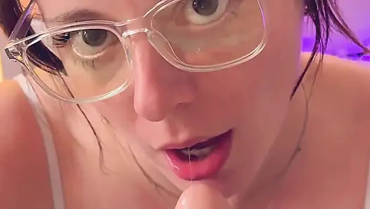 Close up Dildo BJ