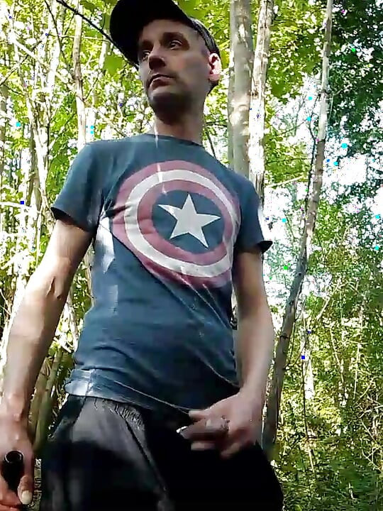 Pissing and jerking off in the park