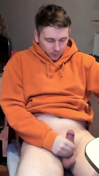Captivating moment from "Stud Guy Watches Porn and Jerking Uncut Hot Cock"