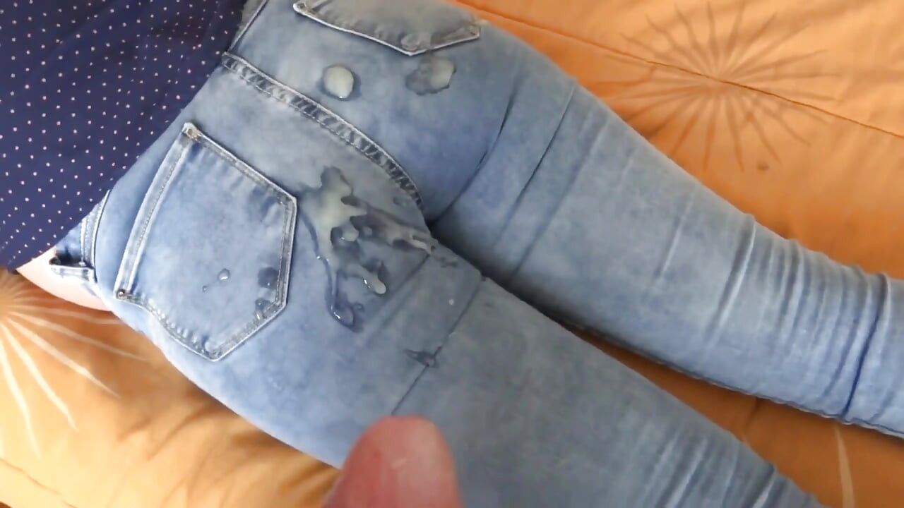 MY beautiful 58 year old wife very excited masturbates and I cum in her ass with her jeans on