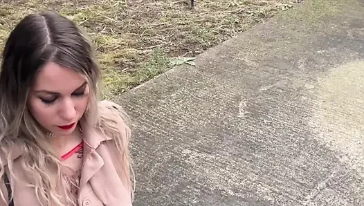 I suck you outside until you spit out your cum, Polly Gardel smokes, porn actress eats your cock!