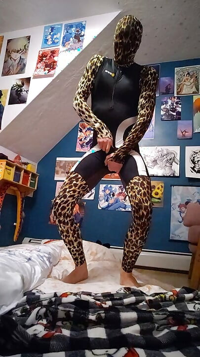 Trisuit Leopard Zentai dan Skins