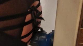 Slutty in lingerie enjoying my dildo