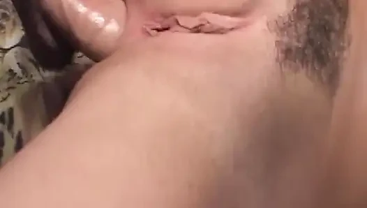 Big Titted Brunette MILF Spreads Her Dripping Hairy Pussy