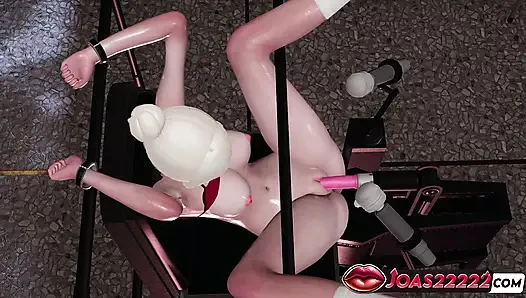 Animasi 3d beck fuck machine - vibrator klitoris, dobel penetrasi dildo anal manik-manik, muncrat di hentai tanpa sensor