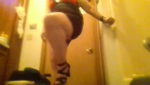 Sexy Hot Tight Pussy Big Tata Red Dress Black Panties