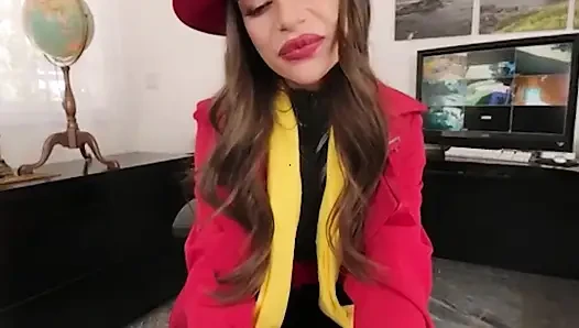 Vrcosplayx april olsen sebagai carmen sandiego selalu menjadi gadis nakal tapi kamu punya kendali sekarang bagian 1