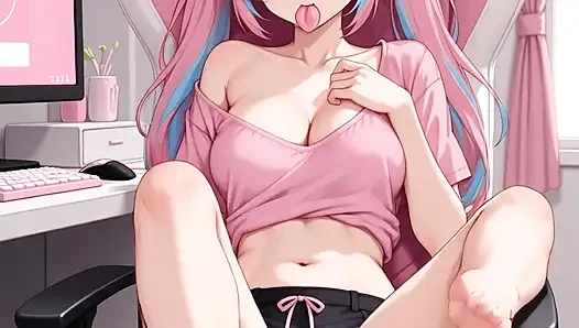 Pink haarige Anime hentai Stieftochter möchte von stiefpapa gefickt werden