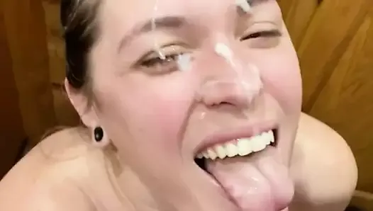 She Loves Cum On Her Face !!