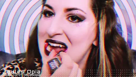 Plexiglass ruj fetişi asmr'ı öpüyor
