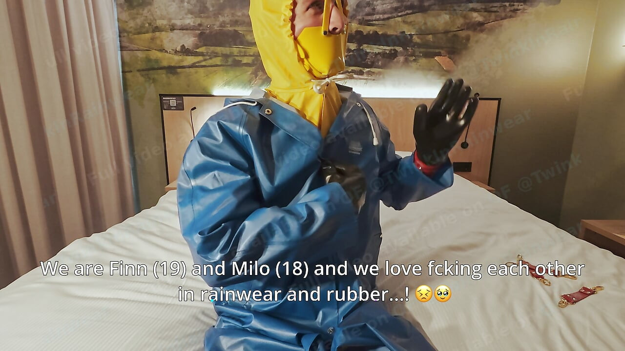Twinks fucking in rainwear (raingear) and hunter boots