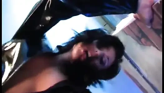 Latex clad dominatrix takes horny stud's fucking