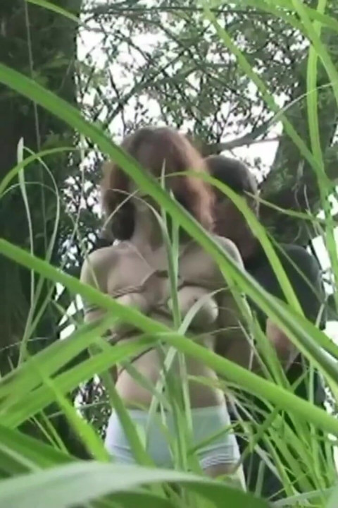 Hot girl gets bound in the bushes for a hard fuck later