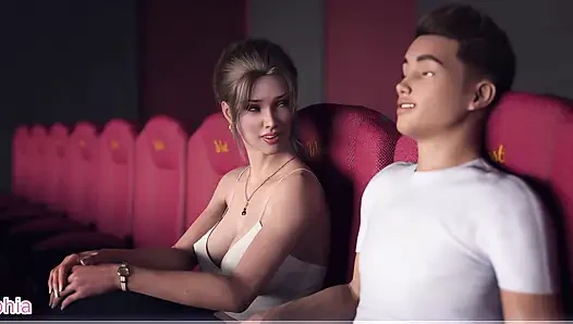 A Wife and Stepmother Real Fucking Sophia Shows off Her Pussy to Dyl at Movie Theater