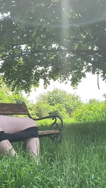 Key moment from "Huge risky cumshot on public park bench"
