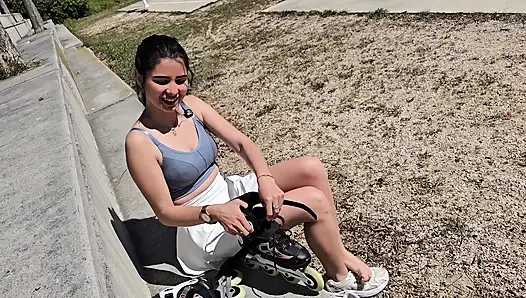 Neighbor On Roller Skates Has PUBLIC Sex In The Car