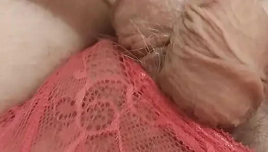 Sissy Cums in Pink Nightware