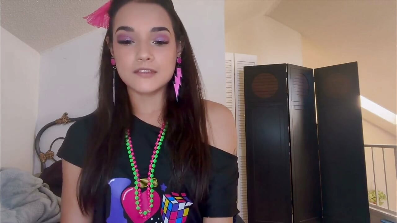 Zara's Sultry '80s Jerk off Instruction - POV Neon Seduction Awaits!