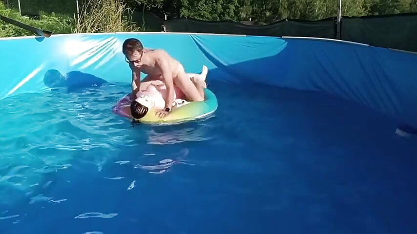 Wet Ride in the Pool Fucking a Doll with a Proper Finish