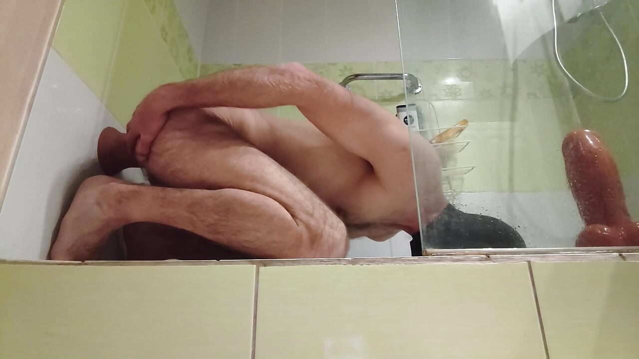 Big dildo doggy style anal orgasm