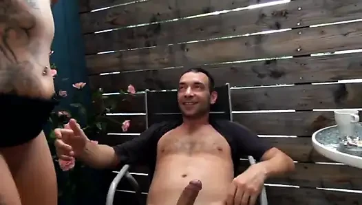 Tattooed sexy pussy in action