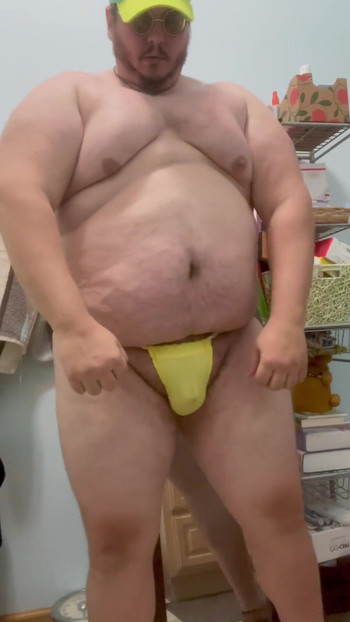 Epic moment from "Big Ole Big Belly Burly Chub Flexes & Busts Out a Fat Boy Load"
