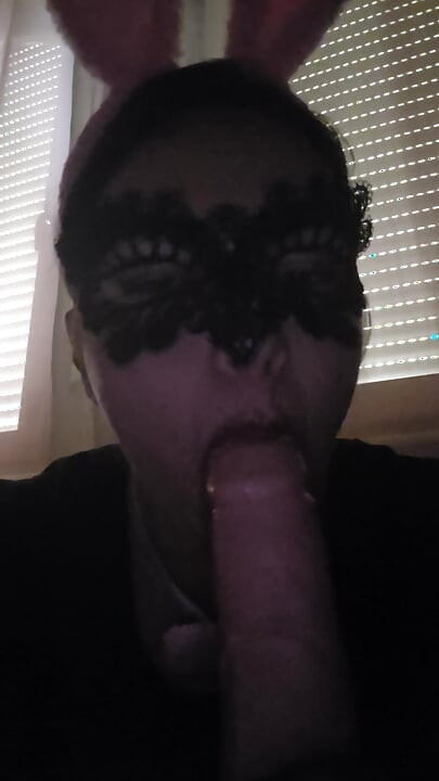 sucking a dildo