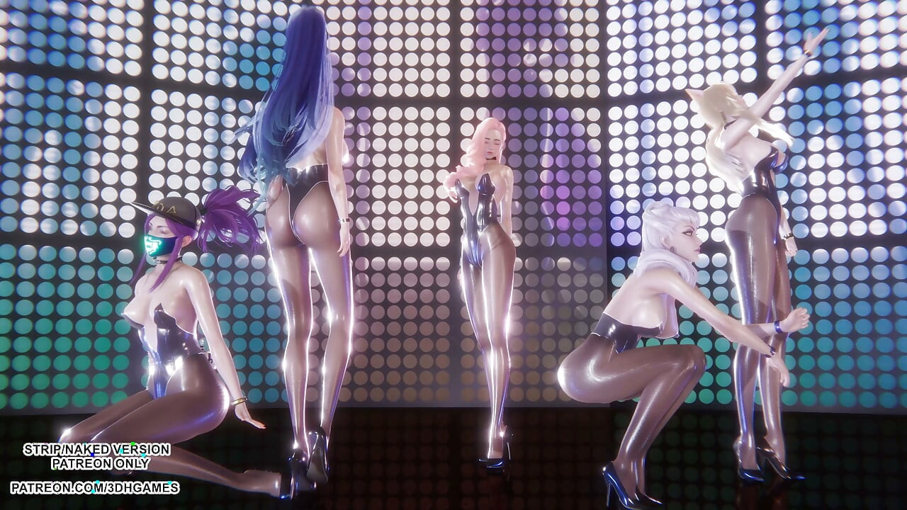 MMD - Carry Me Off - Ahri Evelynn Akali Seraphine Kaisa Sexy Kpop Dance League of Legends Hentai Uncensored 4K 60FPS