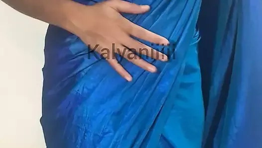 Kalyaniiiii- Blue Sari- Hot Talk