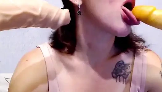 Suck 2 Dildos Same Time