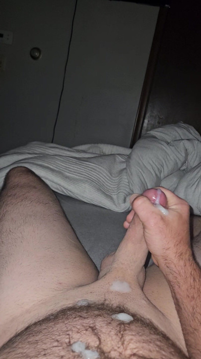 Hard cumshot from jerking off